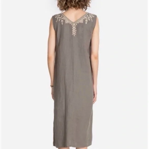 Johnny Was Khemi Embroidered Linen Tank Dress SZ M - Picture 2 of 16